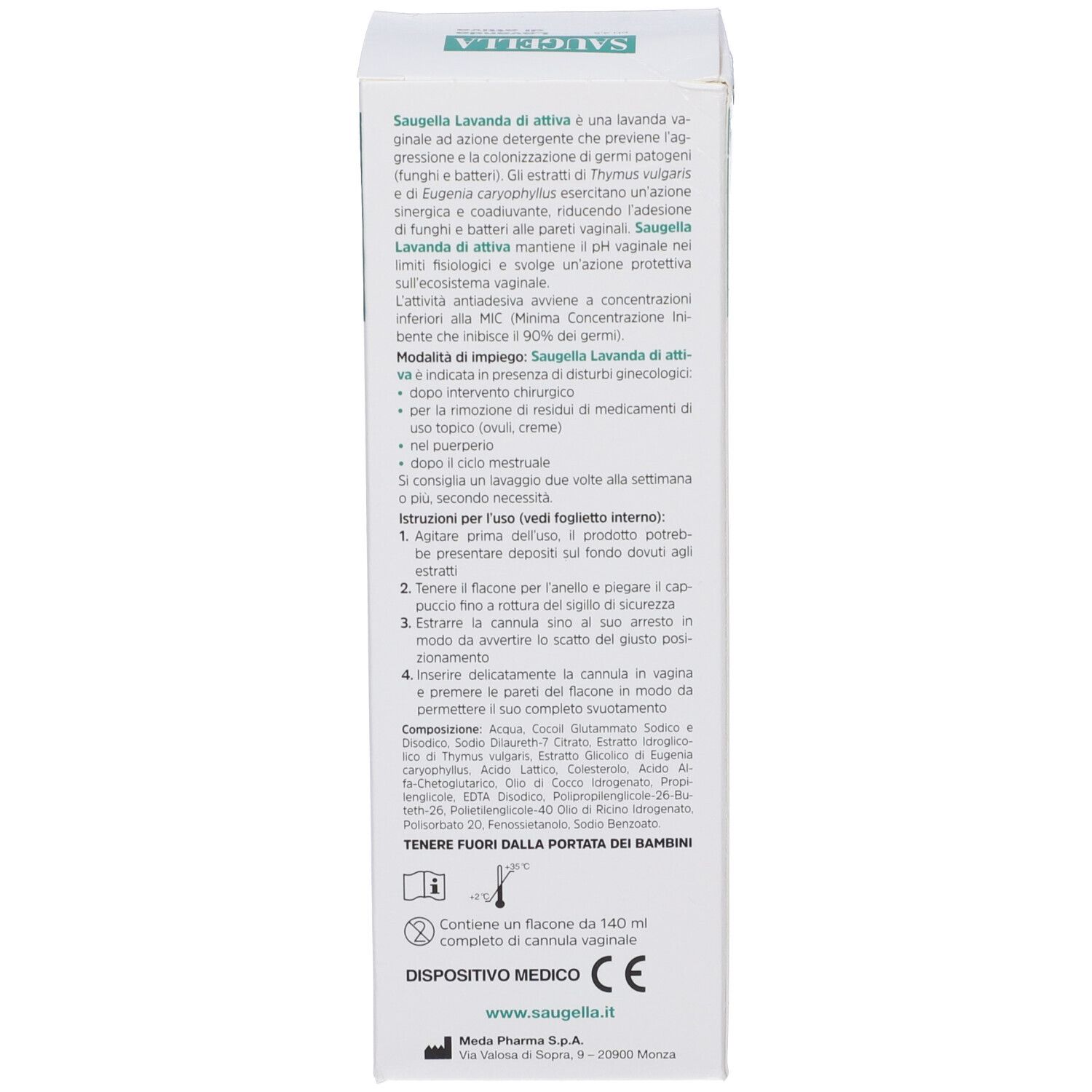 Saugella Lavanda di Attiva pH 4.5, Vaginaldusche mit Thymian-Extrakten.