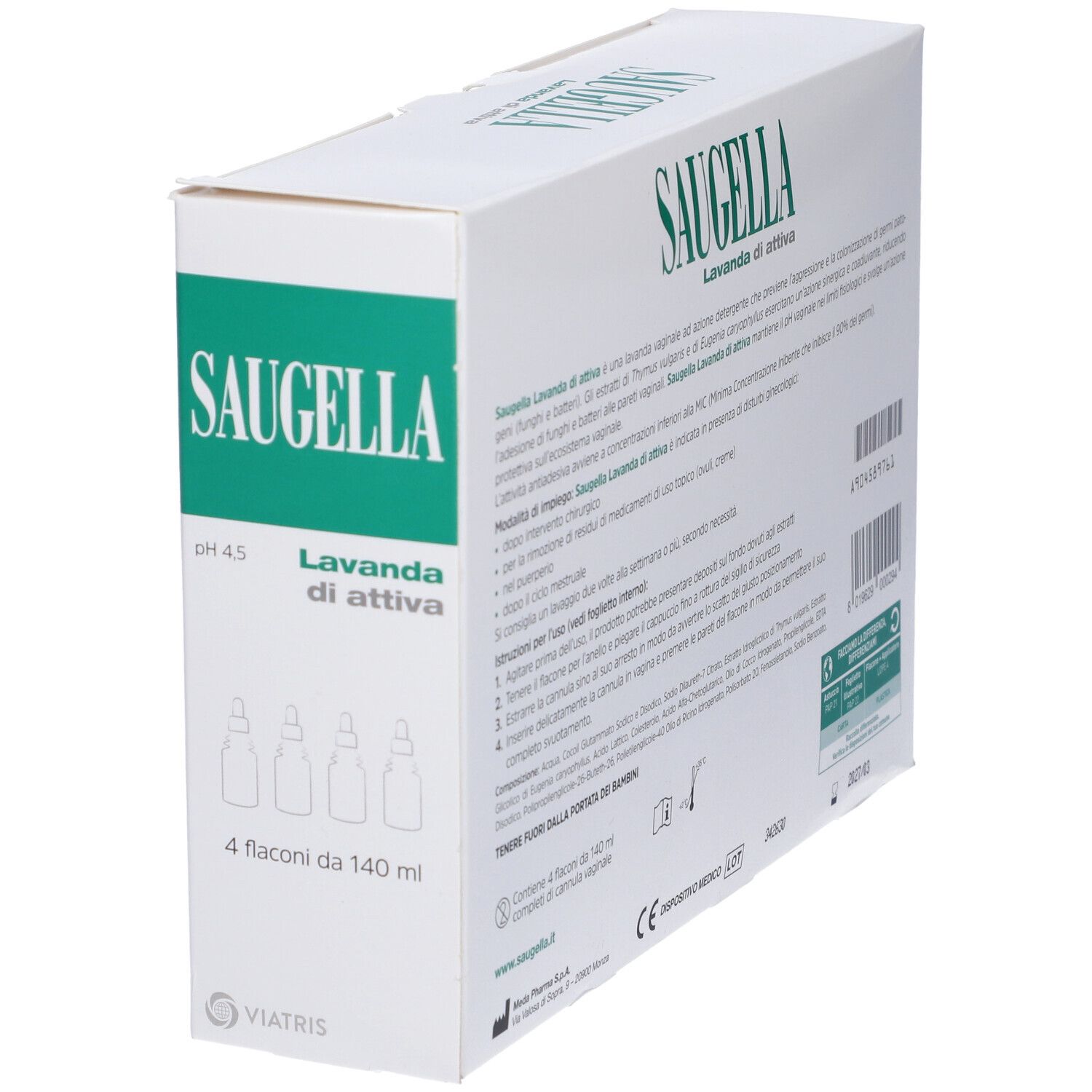 Sauchella Lavanda di Attiva Verpackung mit 4 Fläschchen à 140 ml.