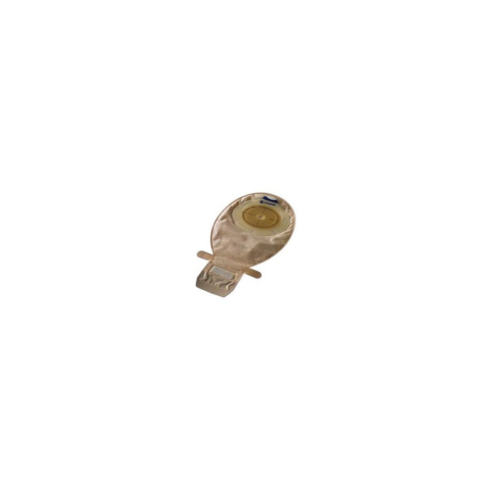 Sacca per ileostomia. Forma ovale beige. Con chiusura e apertura. In tessuto non tessuto.