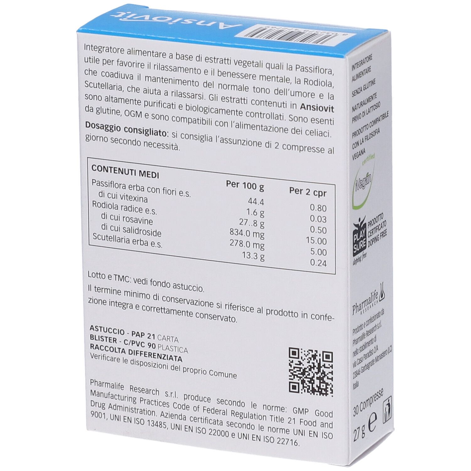 Pharmalife Research Ansiovit 30 Compresse - Immagine 11