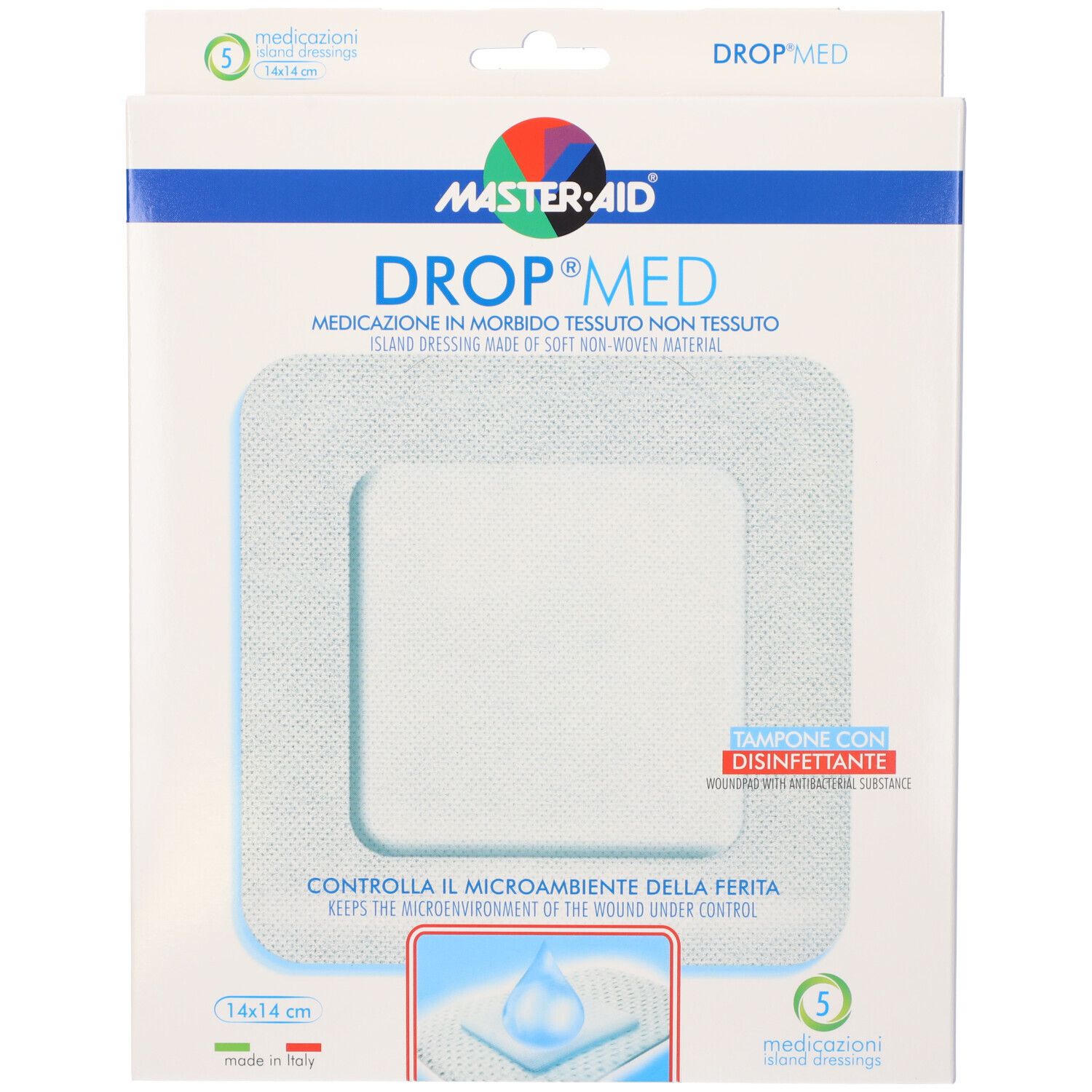 Master Aid Medicazione Adesiva Drop Med 14x14 5 Pezzi