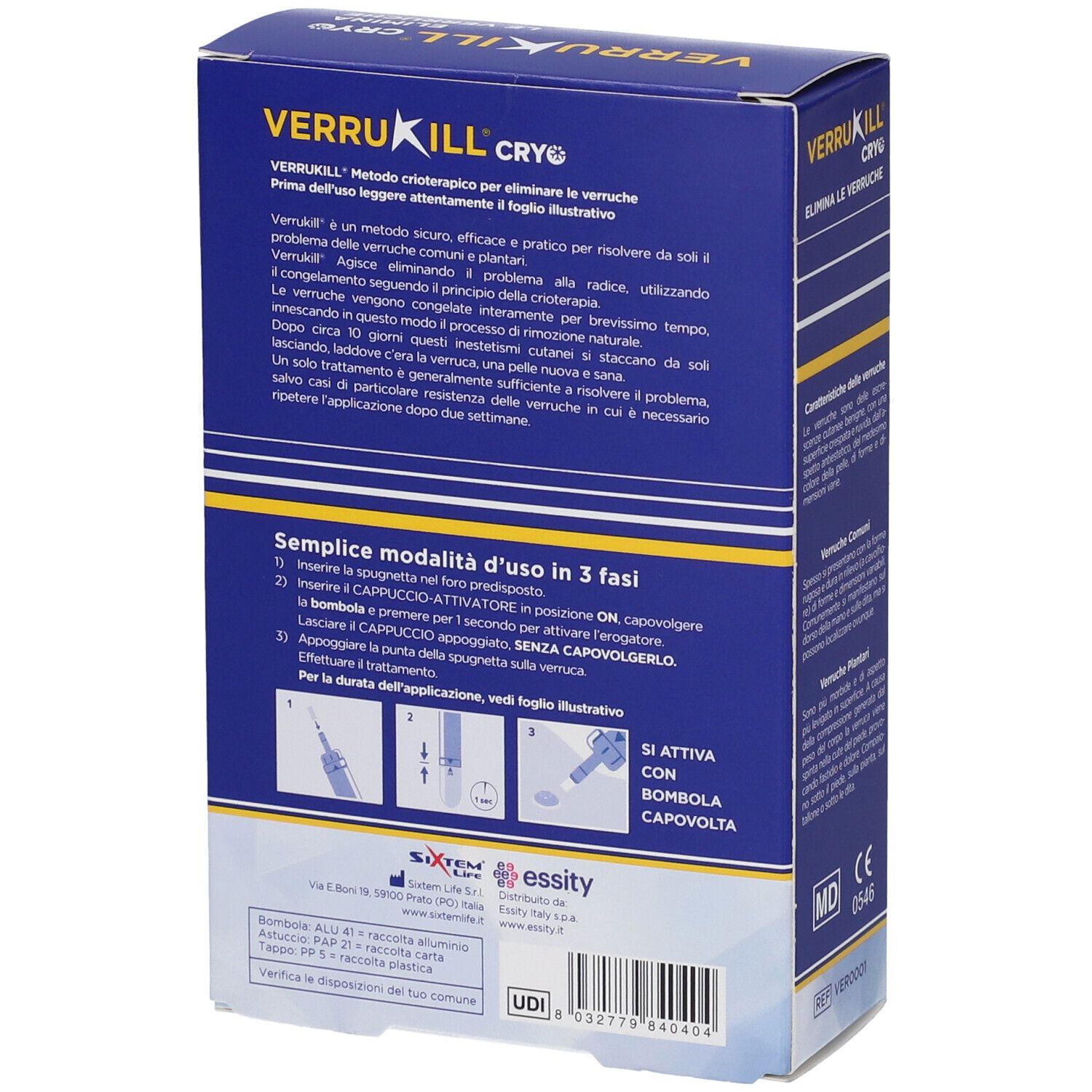Rückseite der Produktverpackung. Text und Illustrationen zur Anwendung. Produktname sichtbar.