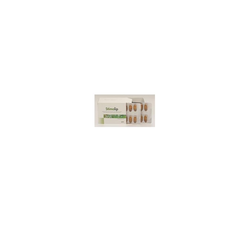 Confezione con prodotto e blister. Scritta: Stimolip 60 Perle.