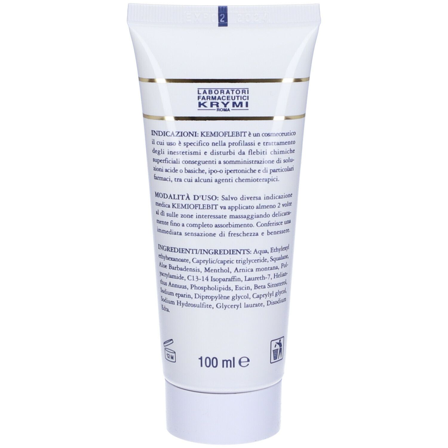 Retro del tubo. Ingredienti, istruzioni per l'uso. 100 ml. Laboratori Krymi.