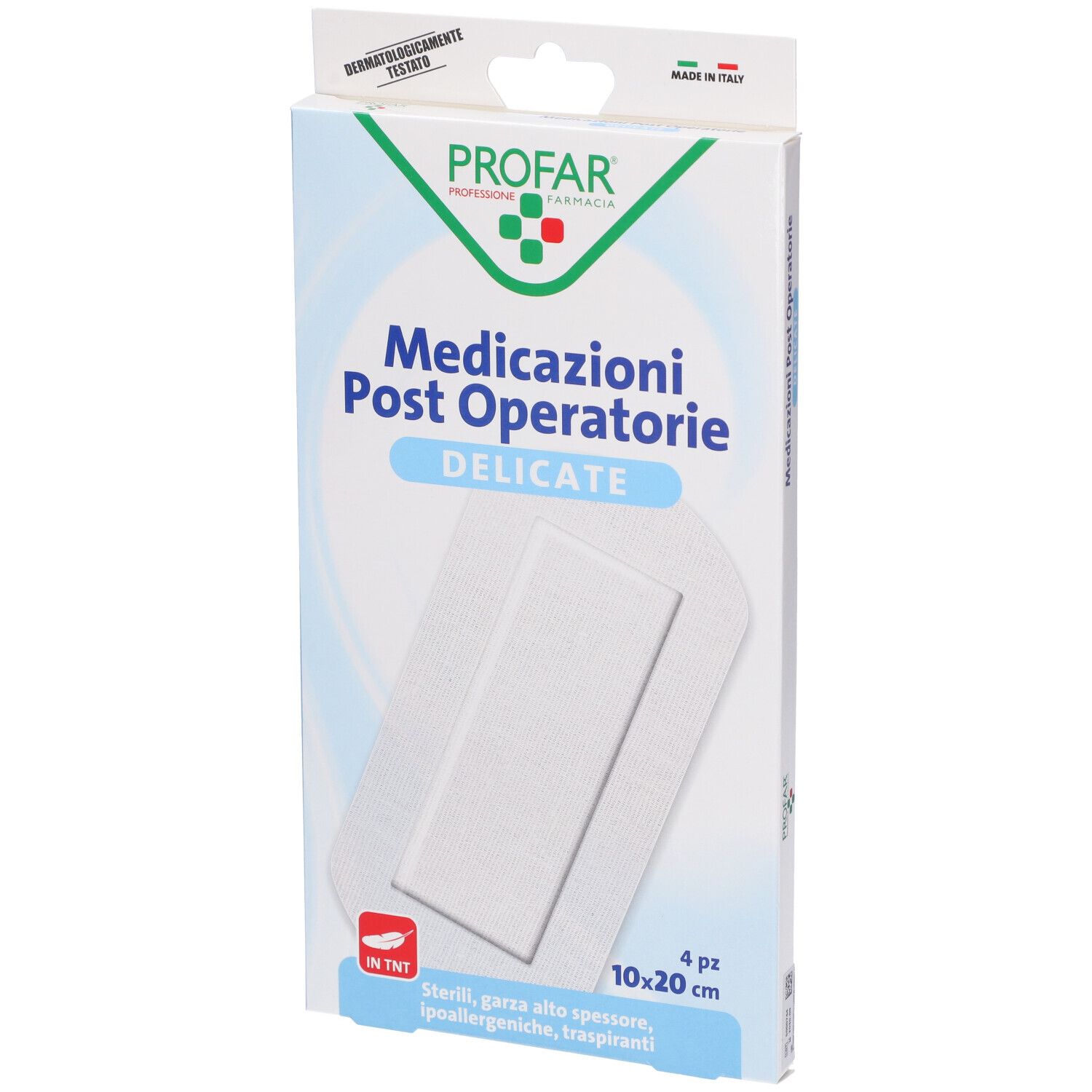 Profar Medicazioni Post Operatorie Sterili Garza Antiaderente 10 x 20 cm 4 Pezzi