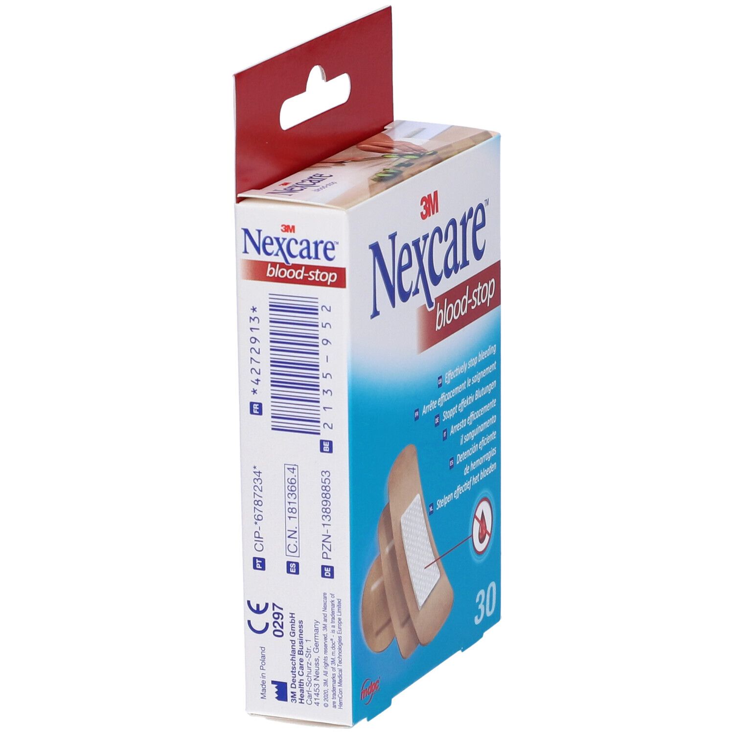 3M Nexcare Blutstopp-Pflasterpackung mit 30 Stück.