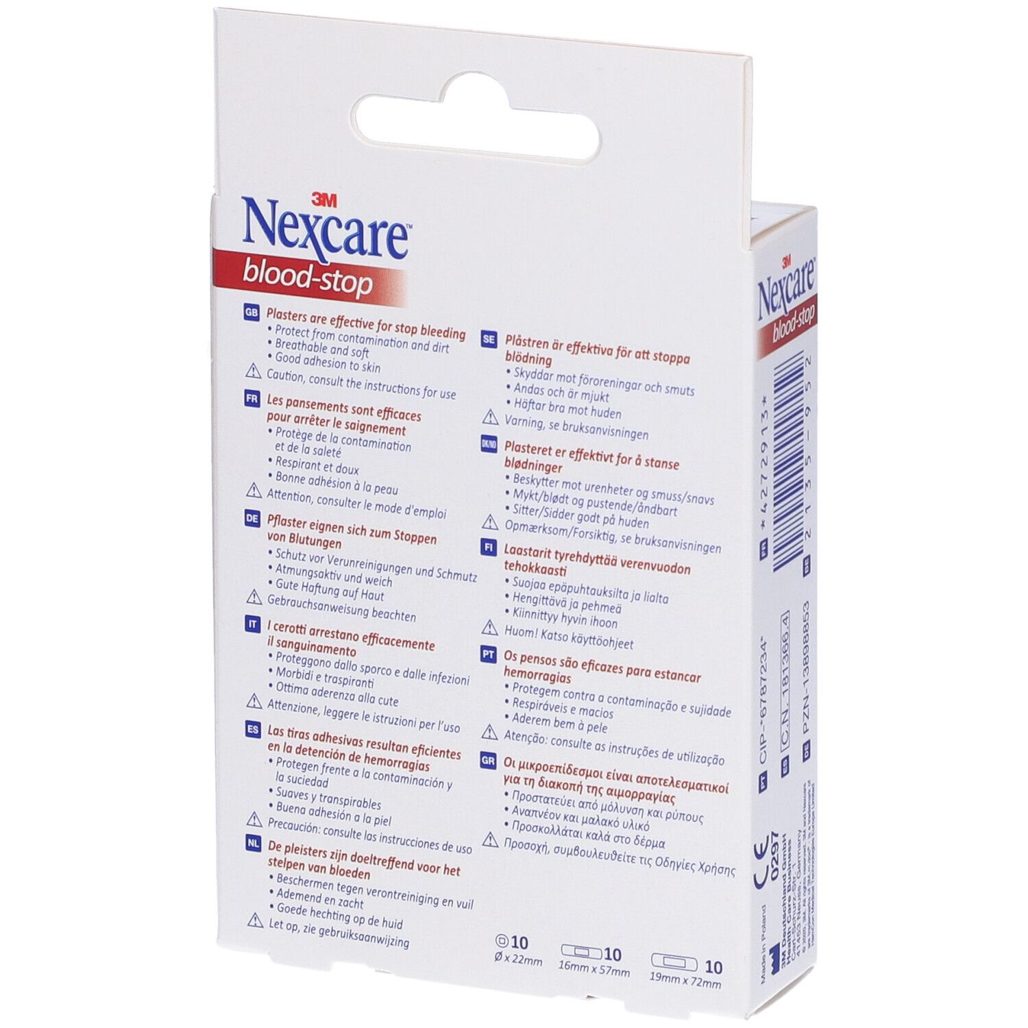 3M Nexcare Blutstopp-Pflasterpackung mit 30 Stück.