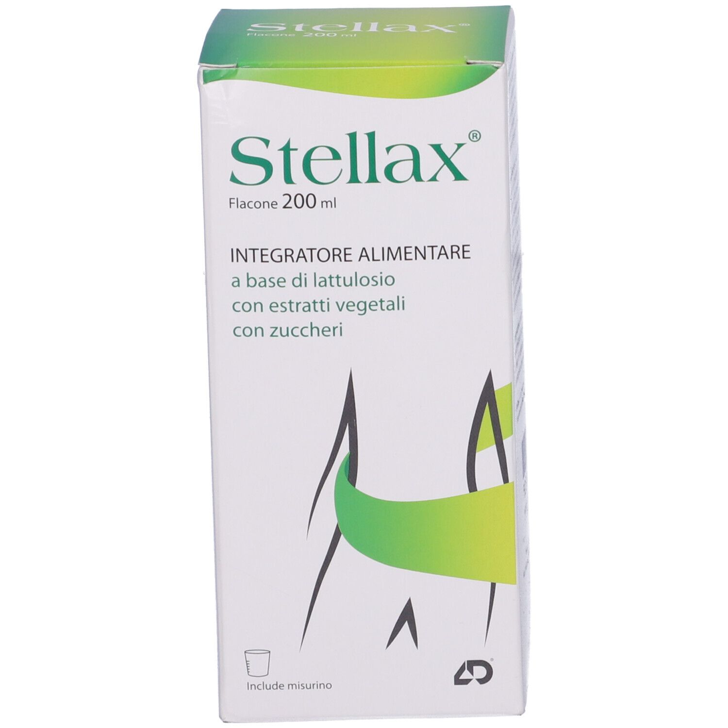 Scatola Stellax, flacone 200 ml. Integratore alimentare a base di lattulosio ed estratti vegetali. Dettagli.