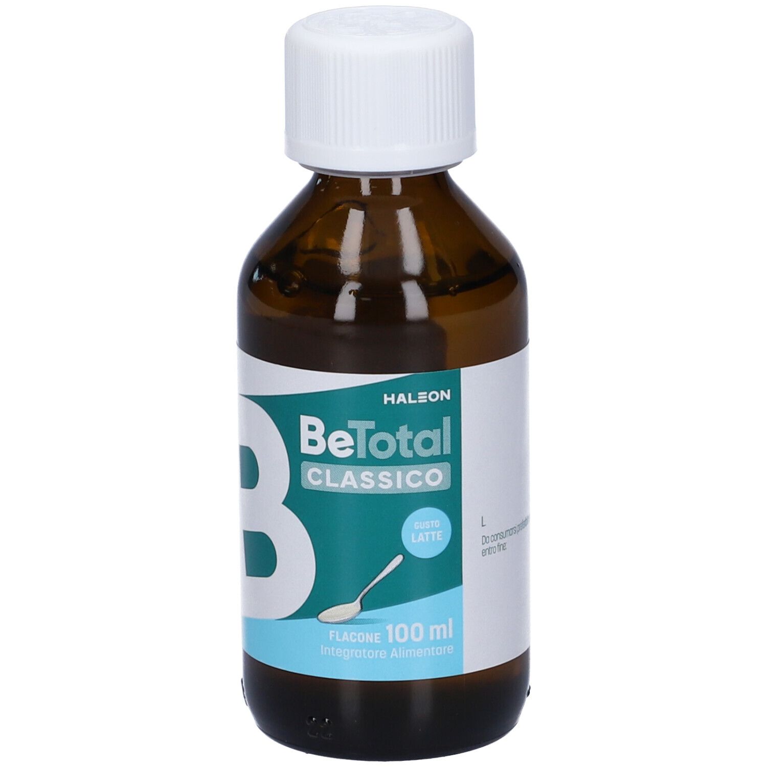 Flacone marrone. Be Total Classic. Gusto latte. 100 ml.