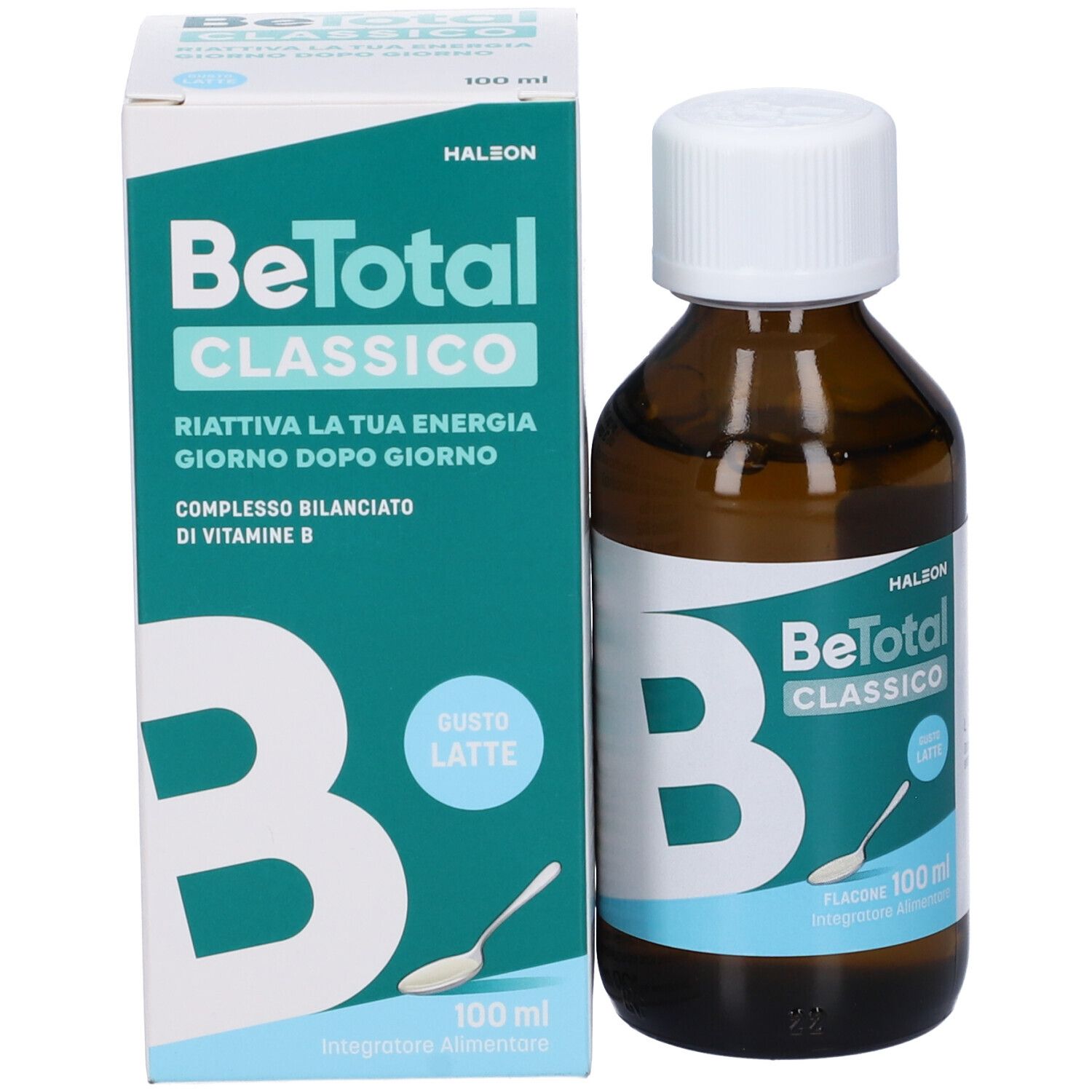 Be Total Classic. Flacone e confezione. Gusto latte. 100 ml.
