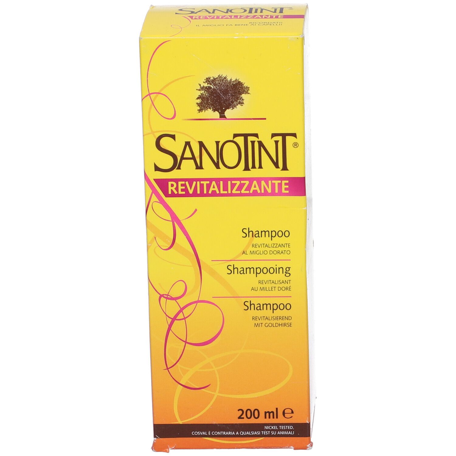 Scatola con scritta: Sanotint Revitalizzante. 200 ml.
