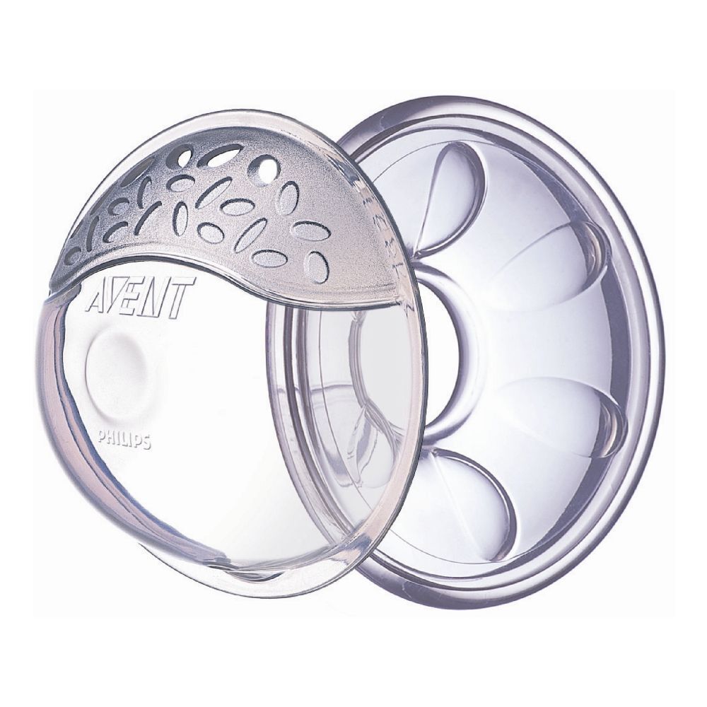 Due coppette Philips Avent trasparenti. Una con fori, l'altra con design a petali.