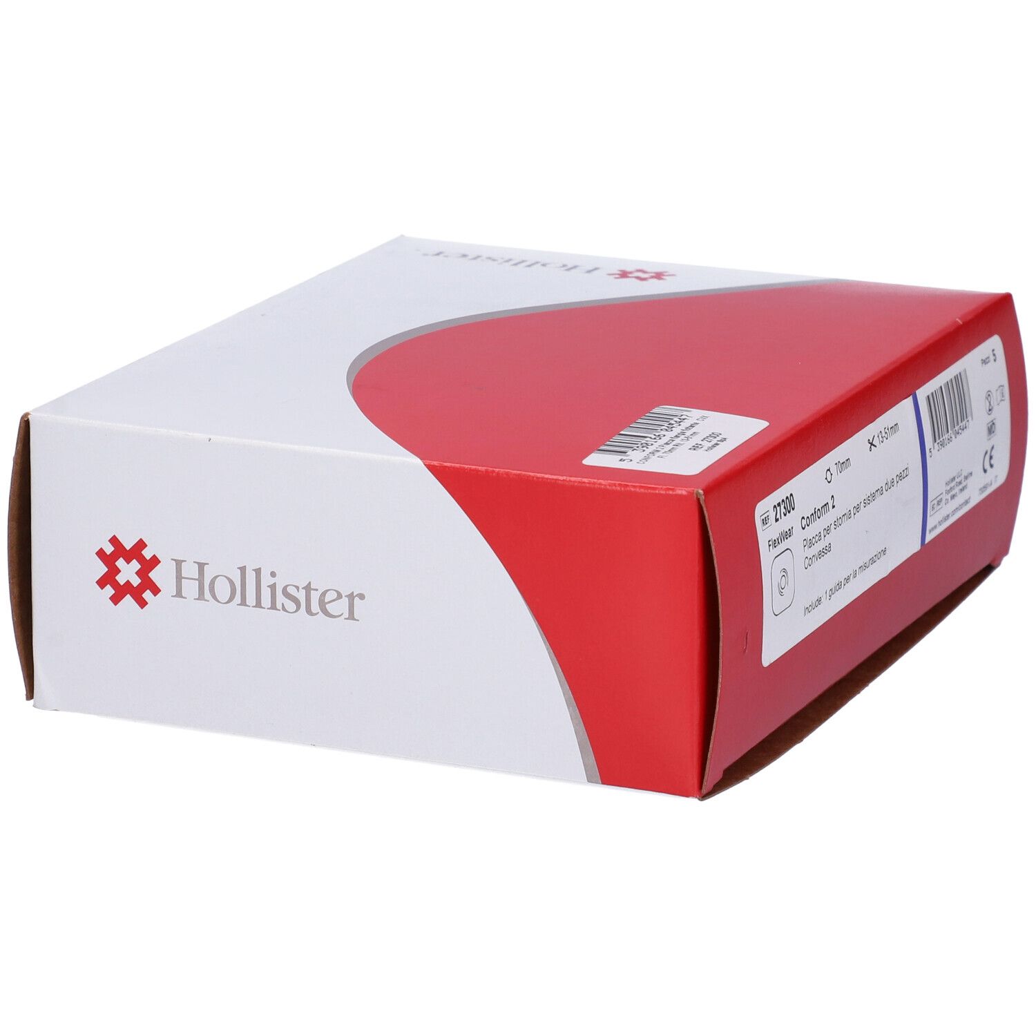 Confezione Hollister Conform 2. Scatola rossa e bianca. Logo Hollister sul lato.