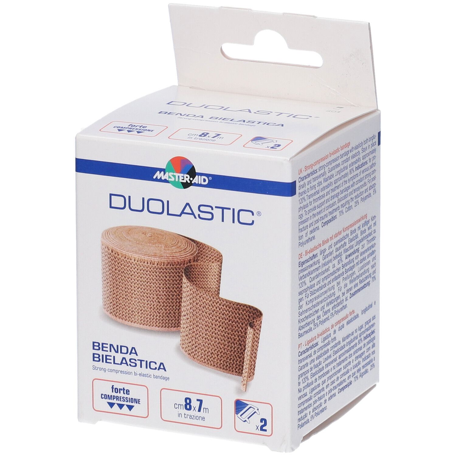 Master Aid Benda Elastica Master-Aid Duolastic Per Supporto E Compressione 8X7 Cm - Immagine 3