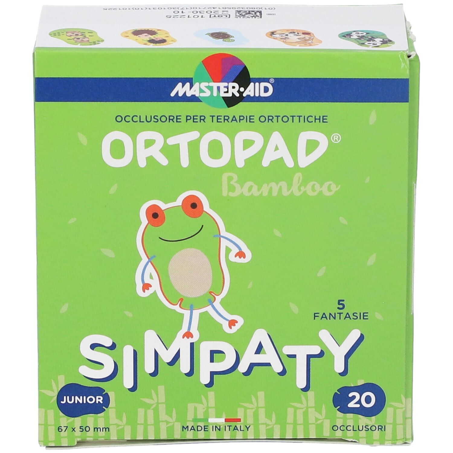 ORTOPAD Bamboo Simpaty Okklusionspflaster für Kinder, 20 Stück.