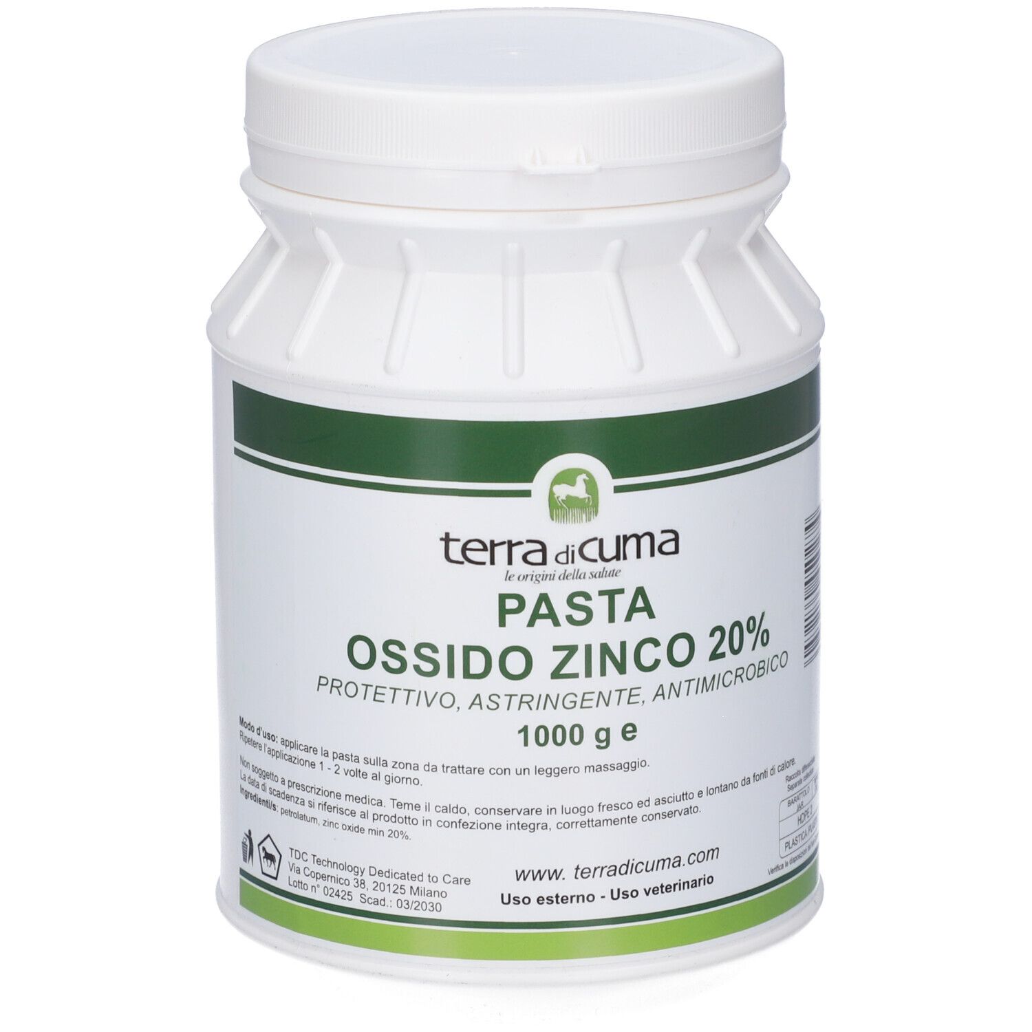 Tdc Technology Dedicated To Care Ossido Di Zinco 20% Biancardi Pomata Protettiva Astringente 1000 G - Immagine 4