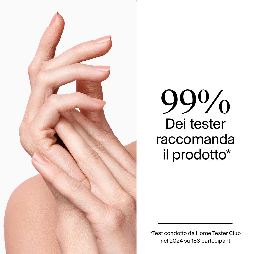 Mains. Texte : 99% des testeurs recommandent le produit. Note de bas de page : Test réalisé par Home Tester Club.