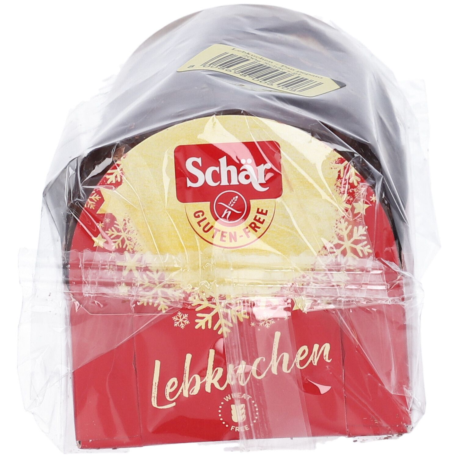 Lebkuchen Schär confezionati. Confezione rossa con nome e logo. Sigillo senza glutine.