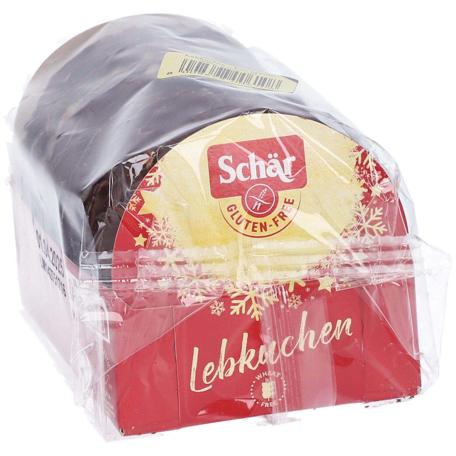 Lebkuchen Schär confezionati. Confezione rossa con nome e logo. Sigillo senza glutine.