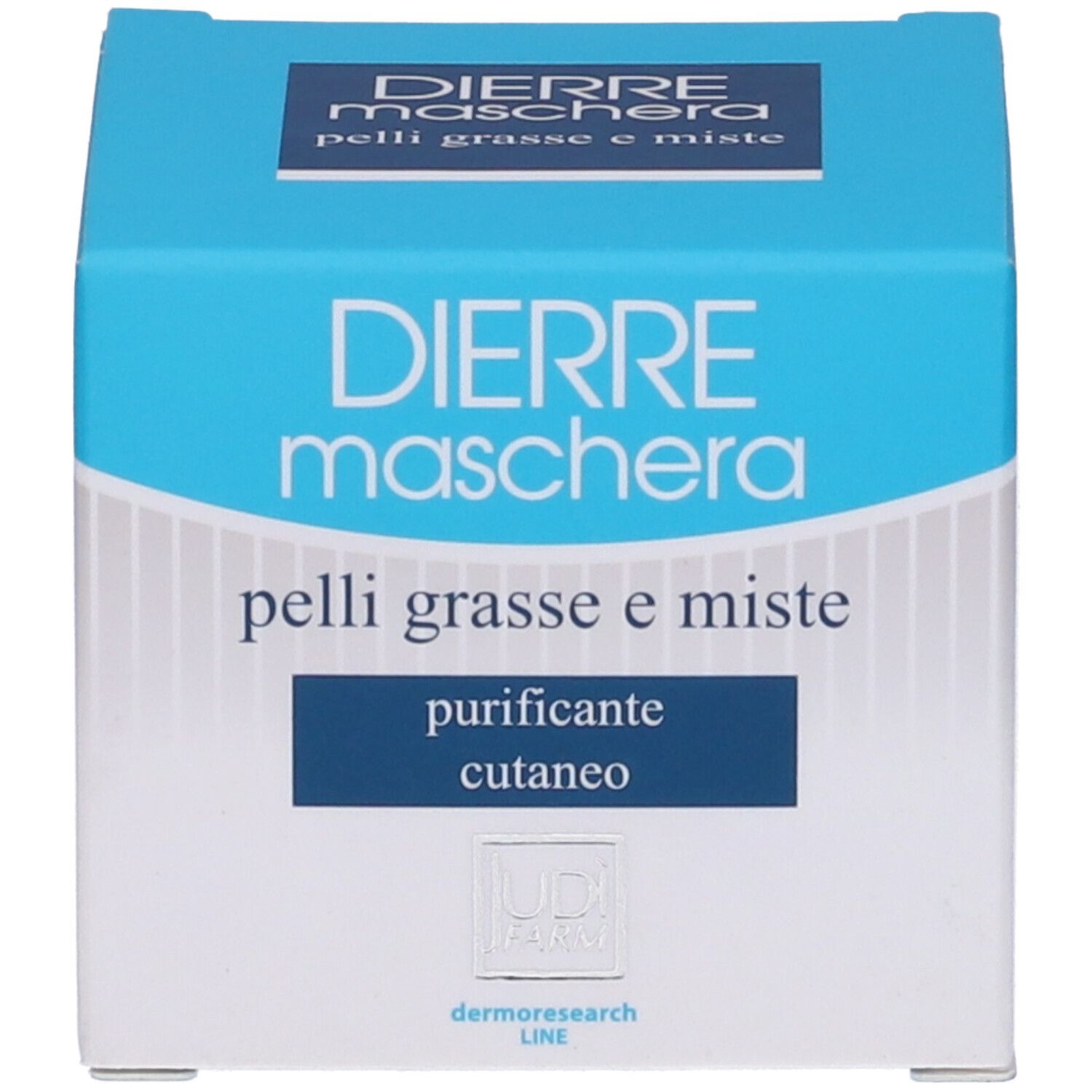 Confezione blu. Scritta: Dierre Maschera, per pelli grasse.
