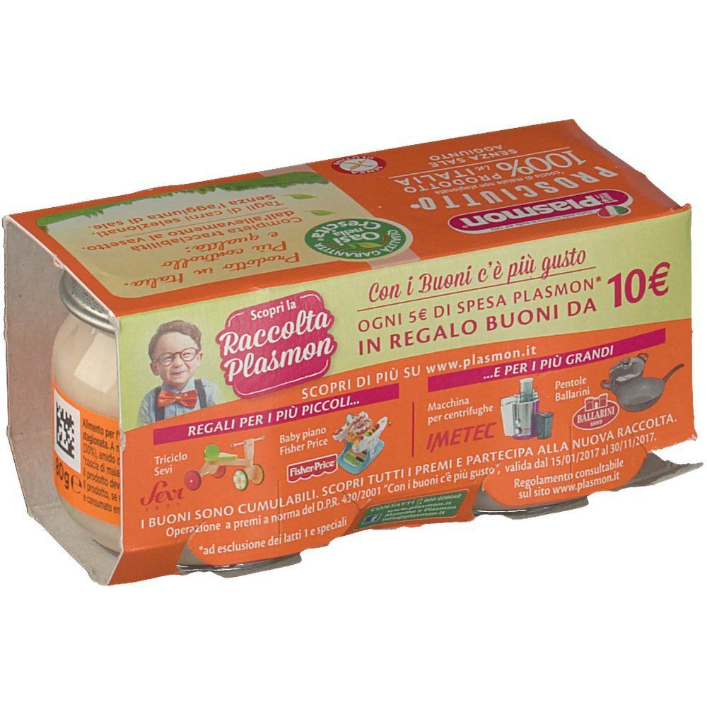 Plasmon Homogenisierter gekochter Schinken 80 G X 2 Stück Plasmon