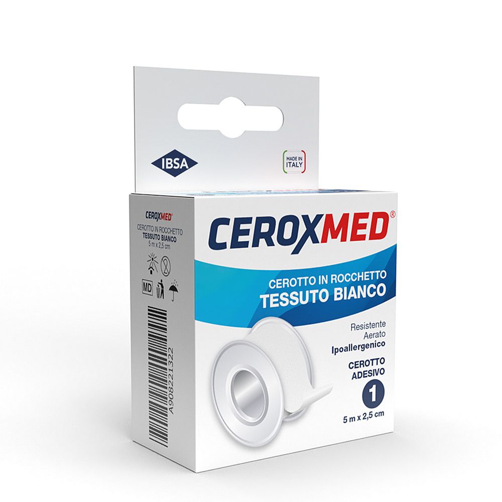 CEROXMED WHITE TEX Rocchetto Tessuto Bianco Mt.5x Cm 2,50