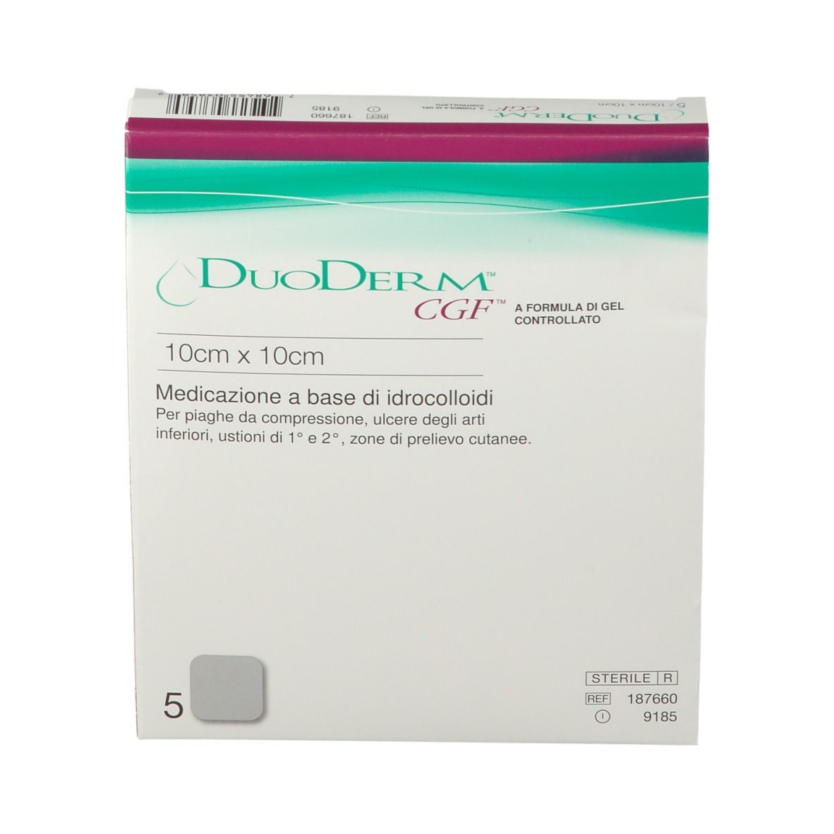 DuoDERM CGF Hydrokolloid-Wundauflage, 10 cm x 10 cm, 5 Stück.
