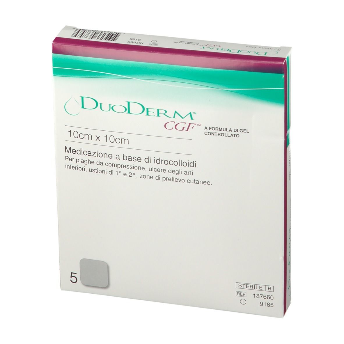 DuoDerm CGF Hydrokolloid-Wundauflage, 10 cm x 10 cm, 5 Stück.