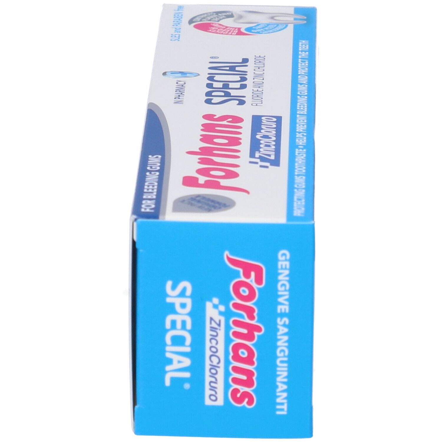 Forhans Special Zahnpasta für Zahnfleischbluten, mit Zinkchlorid.