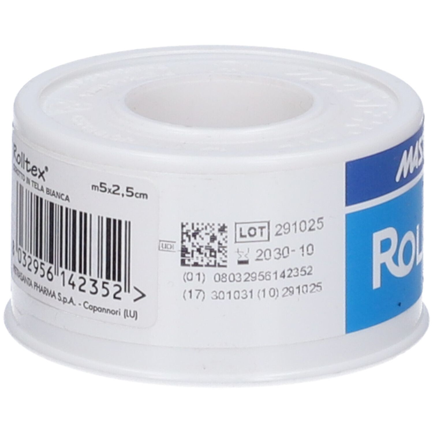 Rolltex Klebeband, 5m x 2,5cm, weiß, latexfrei.