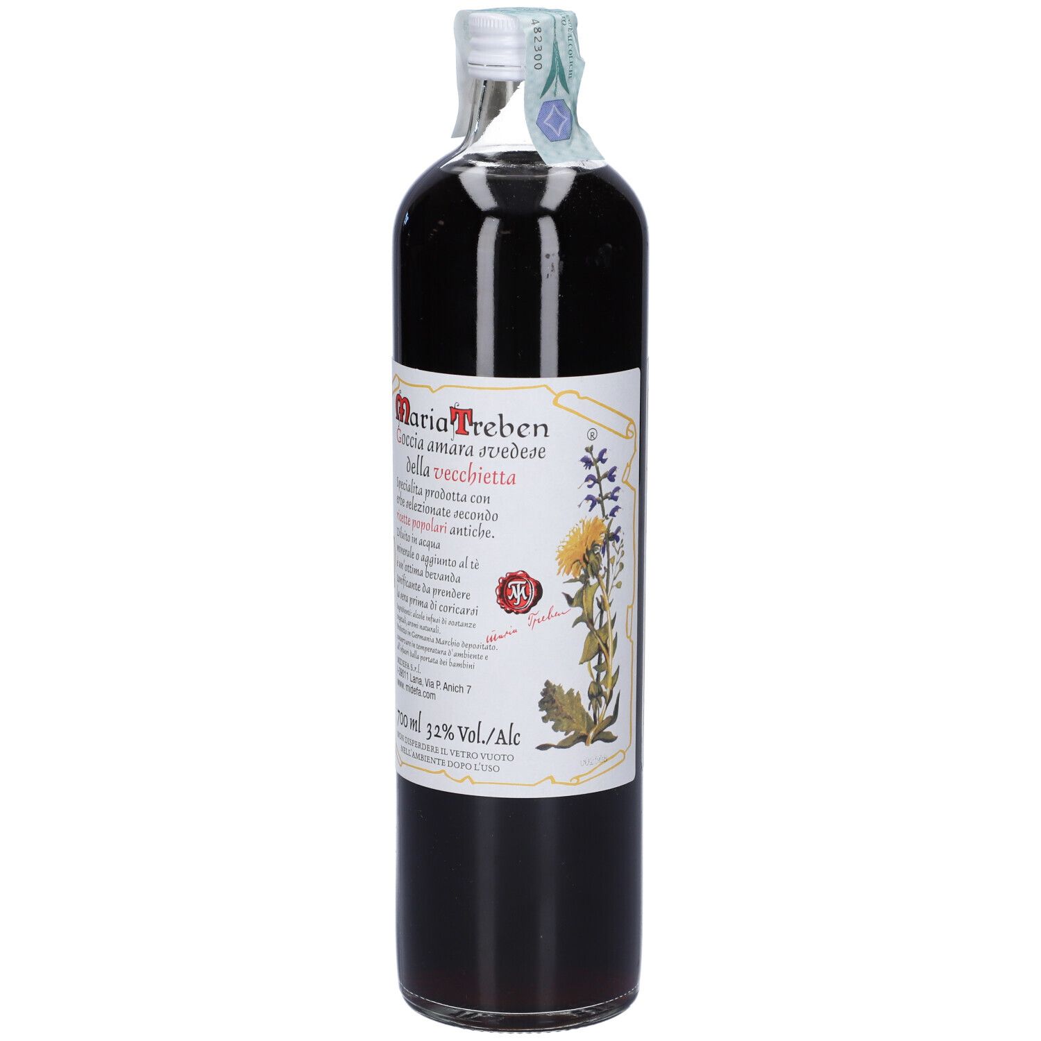 Maria Treben Goccia Amara Schwedenbitter Tropfen in Glasflasche, 700ml, 32% Vol. Alk.