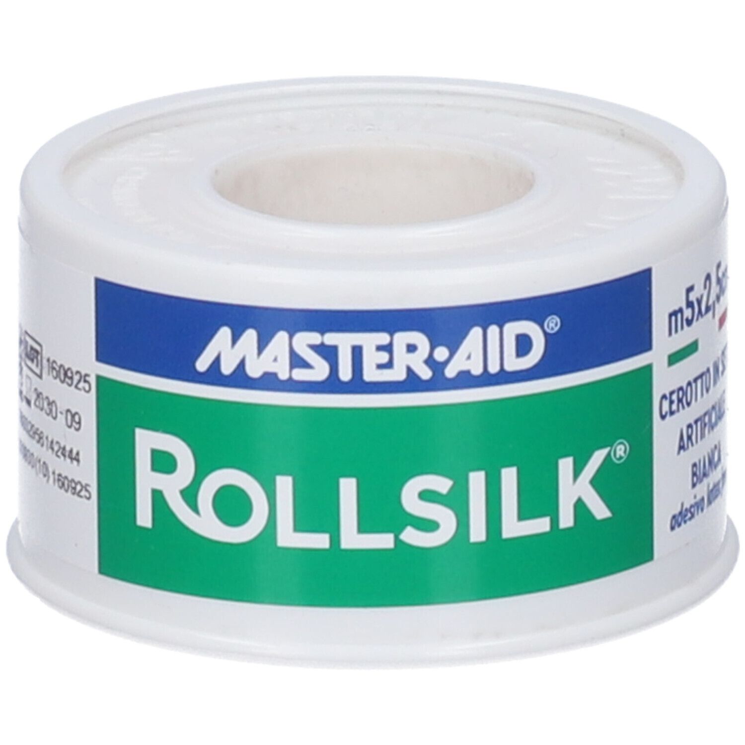 Master-Aid Rollsilk Pflasterrolle, 5m x 2,5cm, weiß, latexfrei.