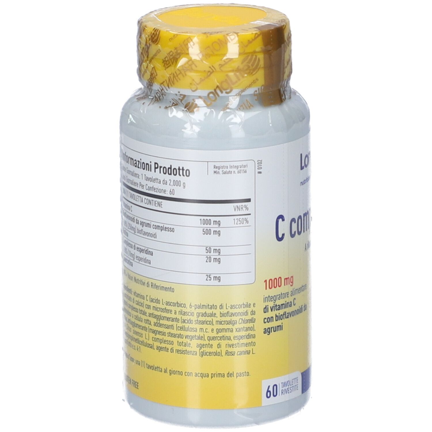 LongoVital C complex 1000 mg Vitamin C Tabletten, 60 Stück.