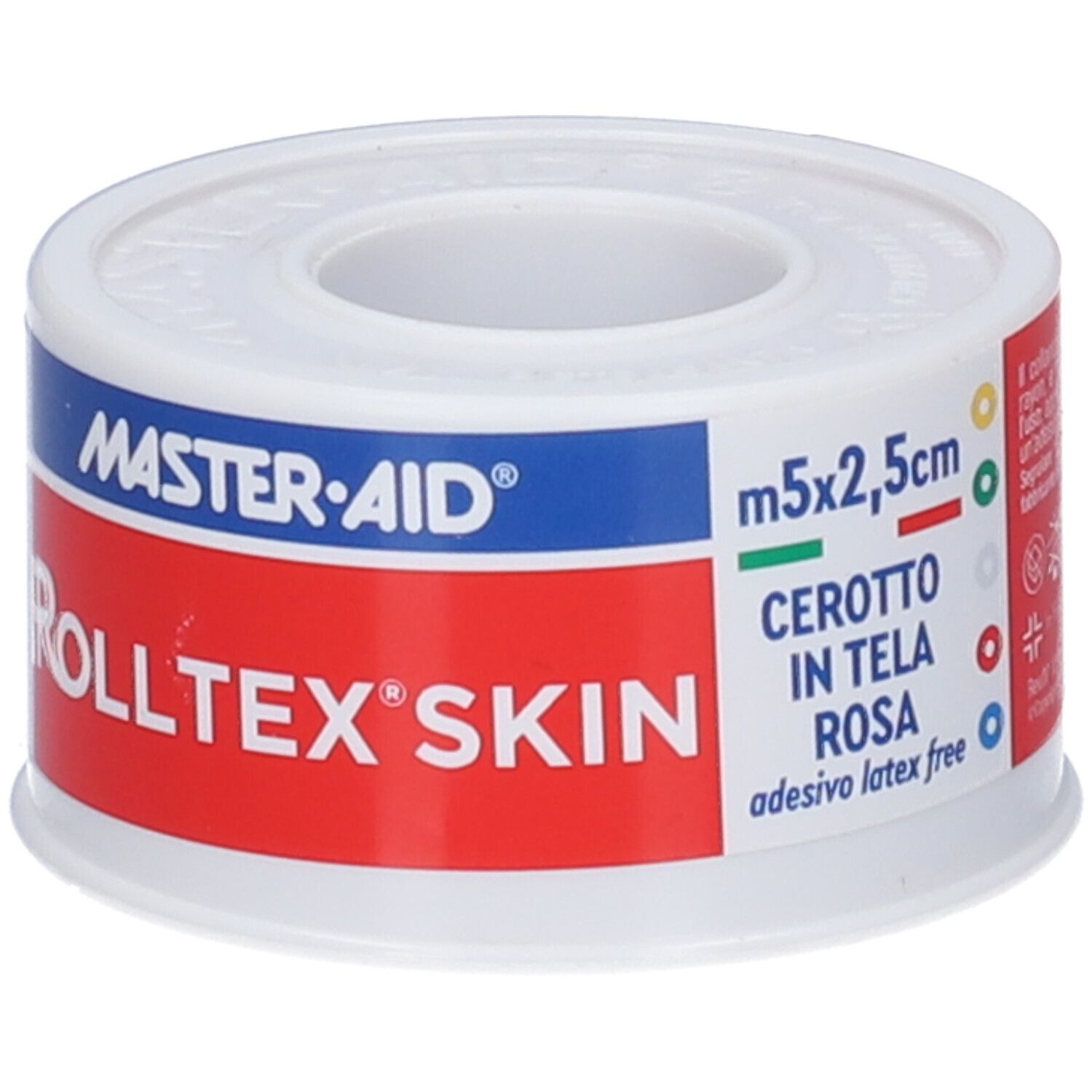 Master-Aid Rolltex Skin Pflasterrolle, 5m x 2,5cm, rosa, latexfrei.