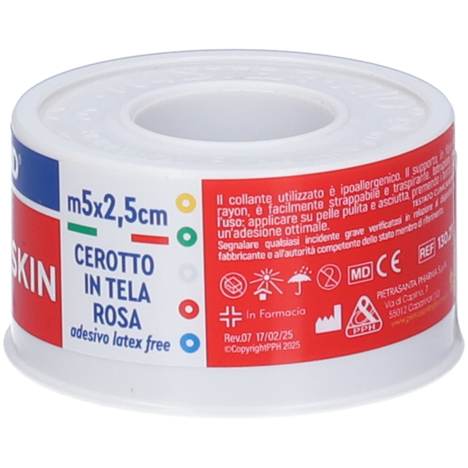 Master-Aid Rolltex Skin Pflasterrolle, 5m x 2,5cm, rosa, latexfrei.