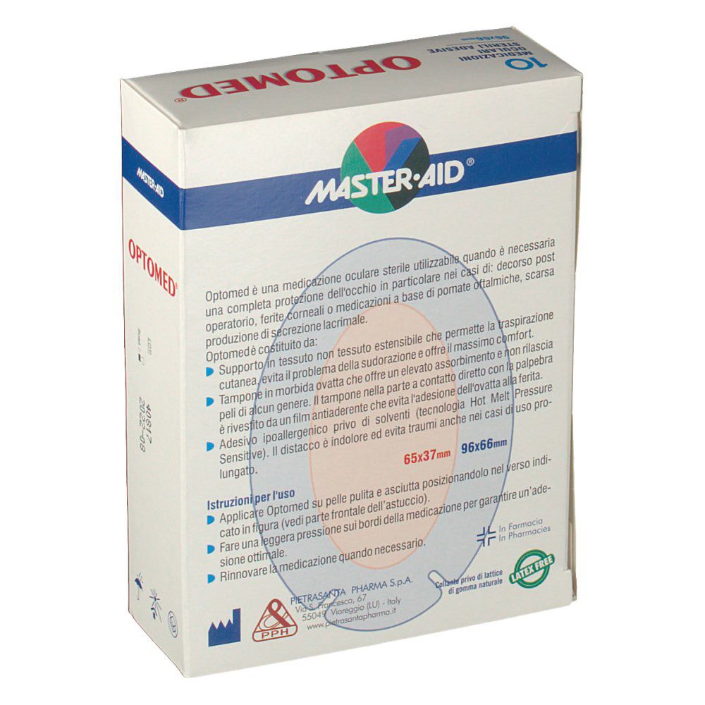 OPTOMED sterile Augenpflaster, 10 Stück, selbstklebend.