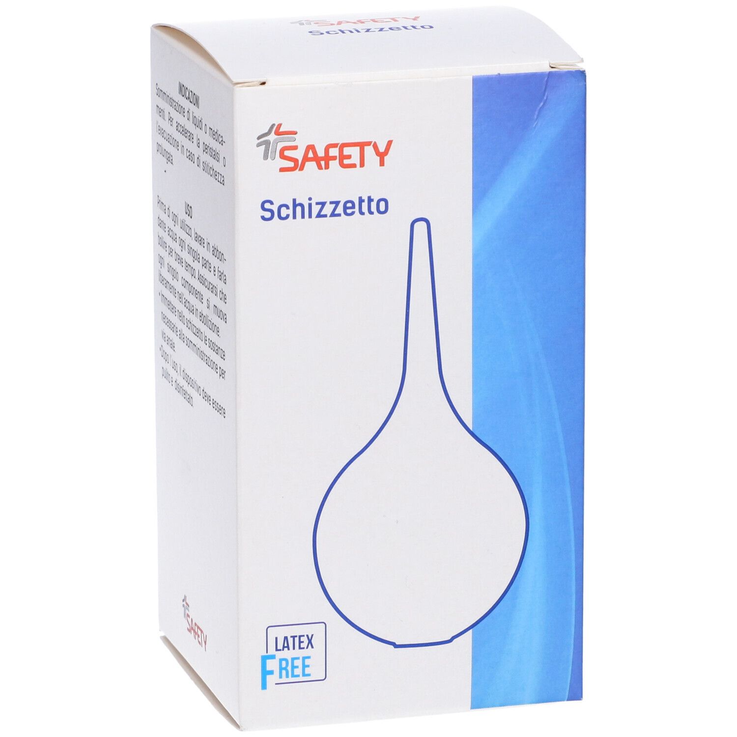 Scatola con nome del prodotto e marchio. Testo in italiano.