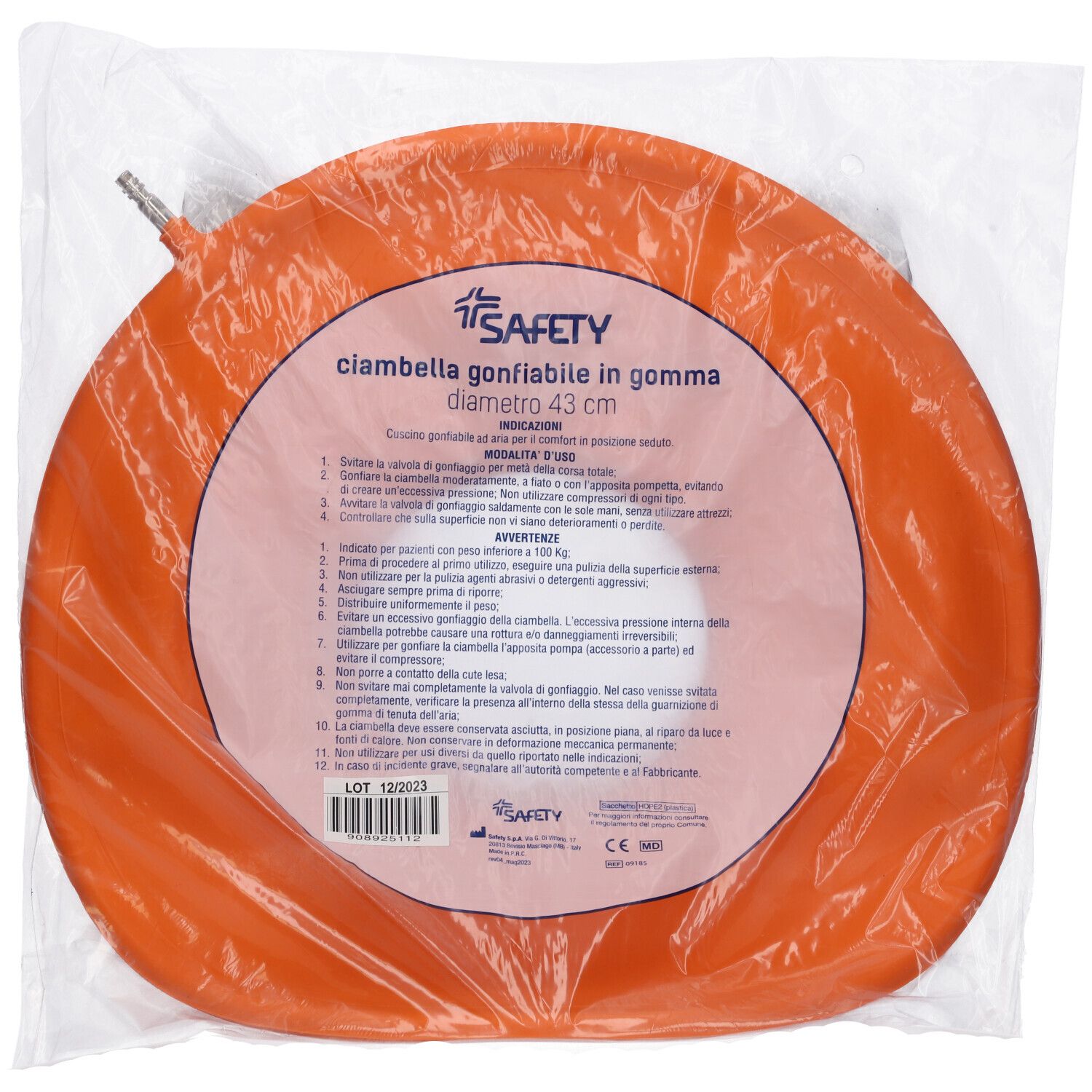 Ciambella Gonfiabile In Gomma Misura Diametro 43 Cm