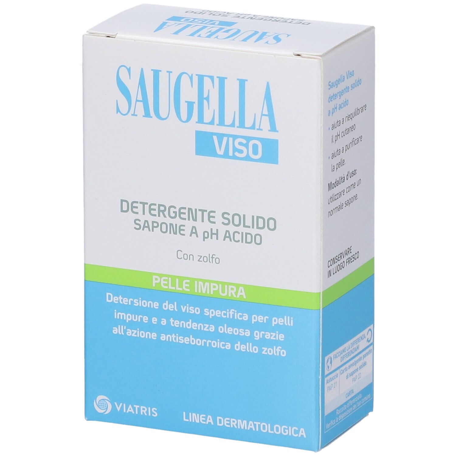Sauchella Viso feste Seife mit saurem pH-Wert und Schwefel für unreine Haut.