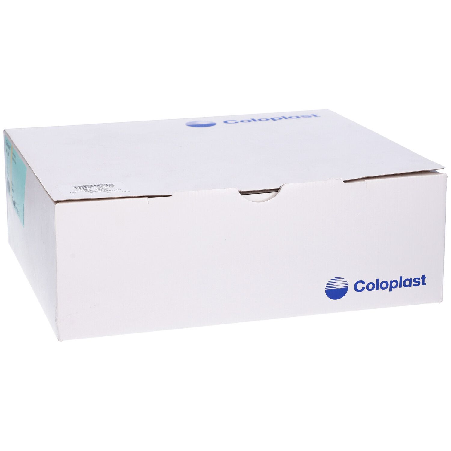 Confezione in cartone bianco con logo Coloplast ed etichetta prodotto. Scritta: Conveen.