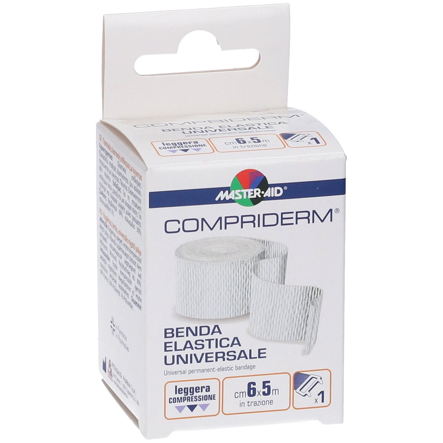 Compriderm Universal-Kompressionsbinde, 6,5 cm breit.
