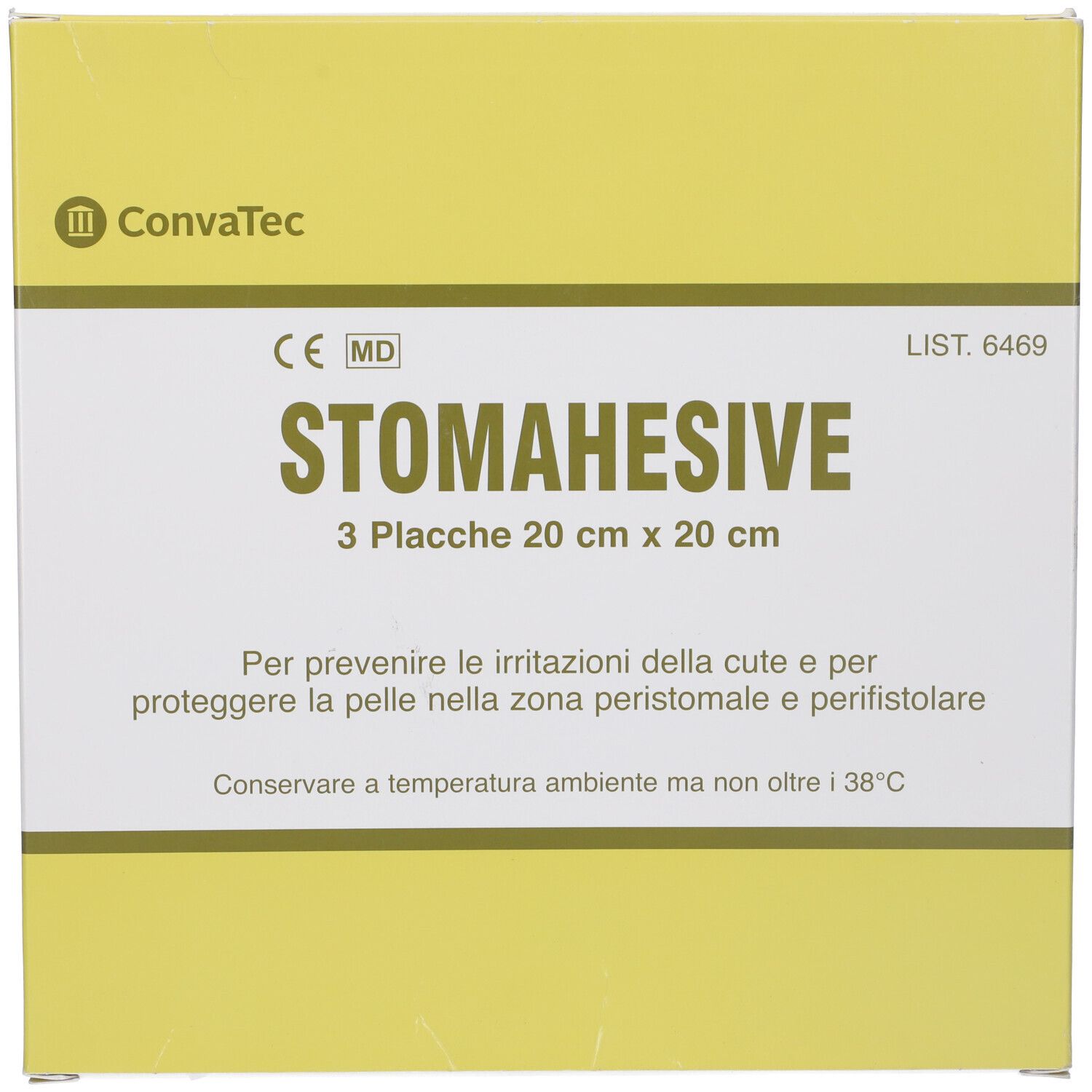 Barriera Cutanea Interamente In Stamahesive Per La Protezione Dell'Area Peristomale Placca Stomahesive 20X20Cm 3 Pezzi