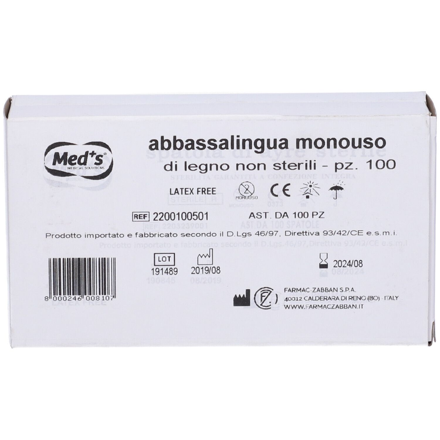 Med´s Abbassalingua Monouso di Legno non Sterili