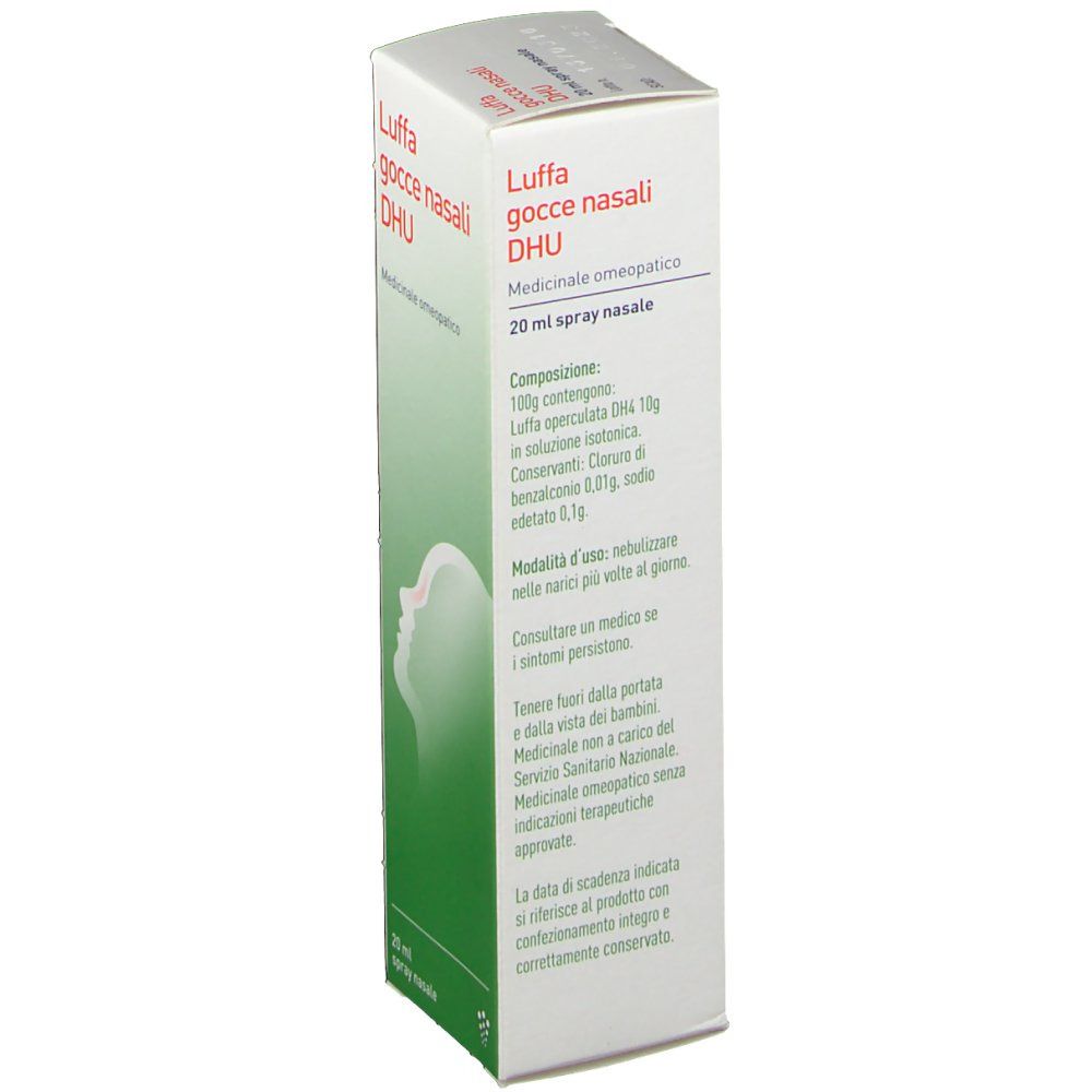 Scatola con nome prodotto e logo. Testo su ingredienti e uso. Colori verde e bianco.