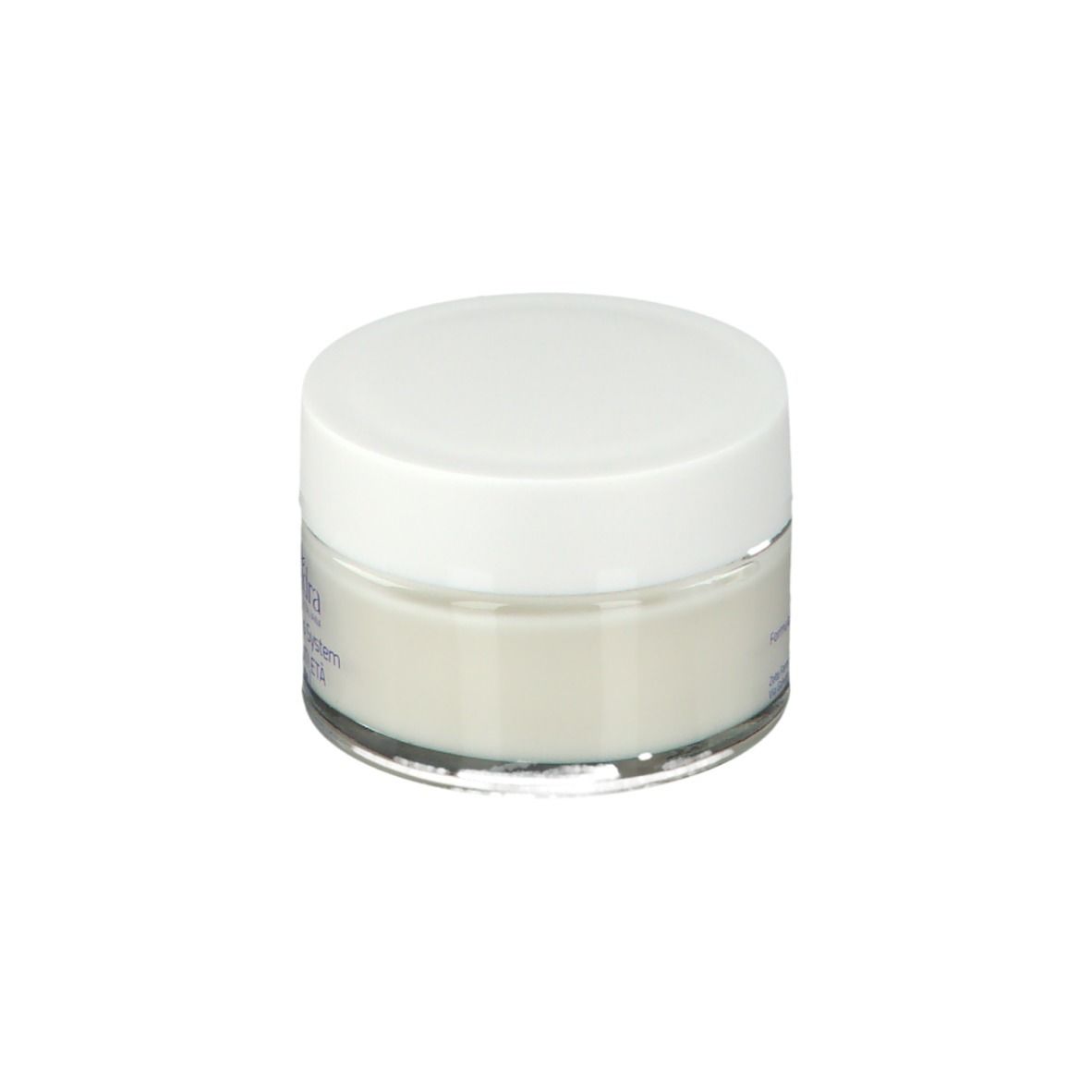 Vasetto con coperchio bianco. Scritta: EuPhidra Skin Progress System, Crema Anti Età.