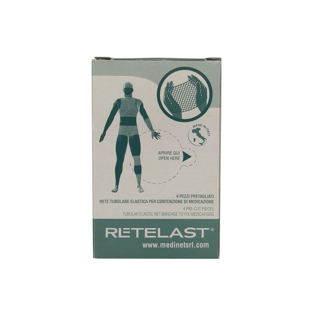 Rete Tubolare Retelast Elastica Pretagliata Bianca Per Dita 4 Pezzi