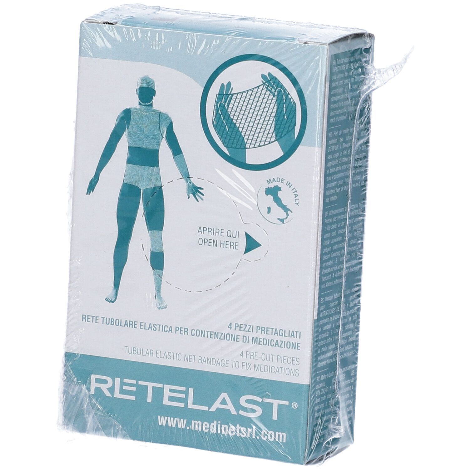 Rete Tubolare Retelast Elastica Pretagliata Bianca Per Mano 4 Pezzi