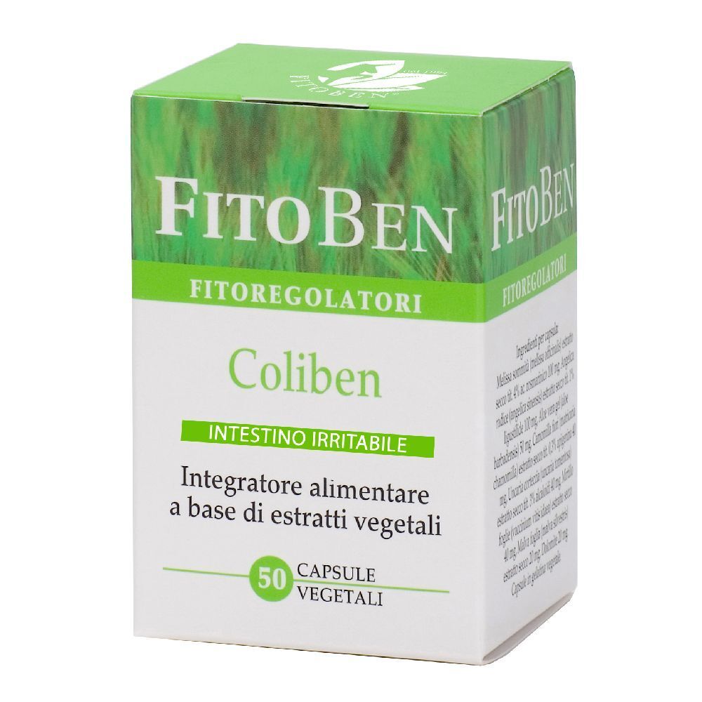 Scatola con nome e dettagli del prodotto. Confezione verde e bianca con 50 capsule.