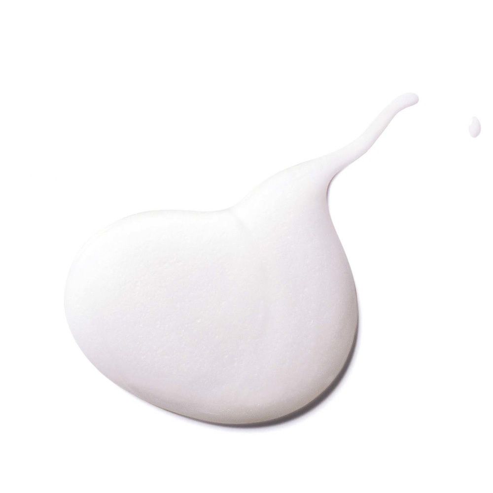 Gel-shampoo bianco. Texture a forma di goccia. Su sfondo bianco.