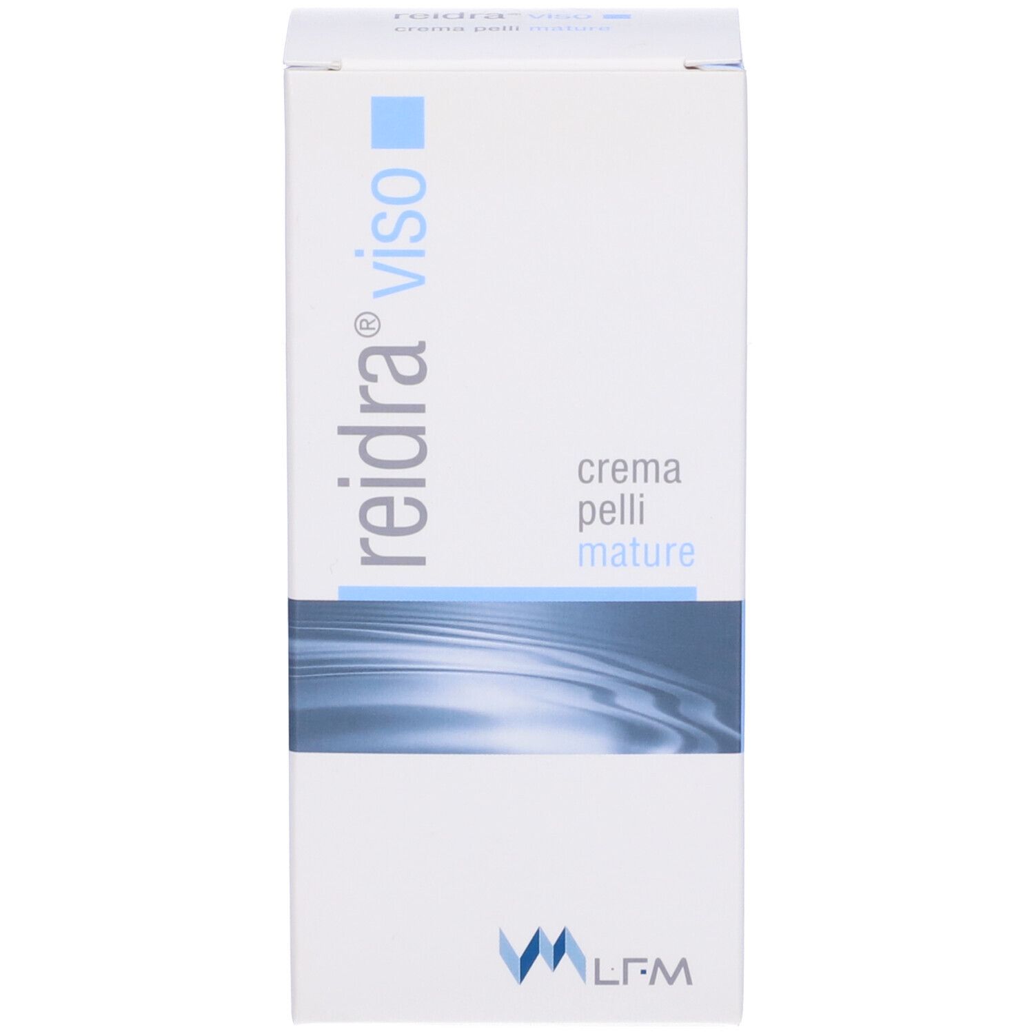 Scatola. Testo: reidra viso, crema pelli mature. Logo LFM.